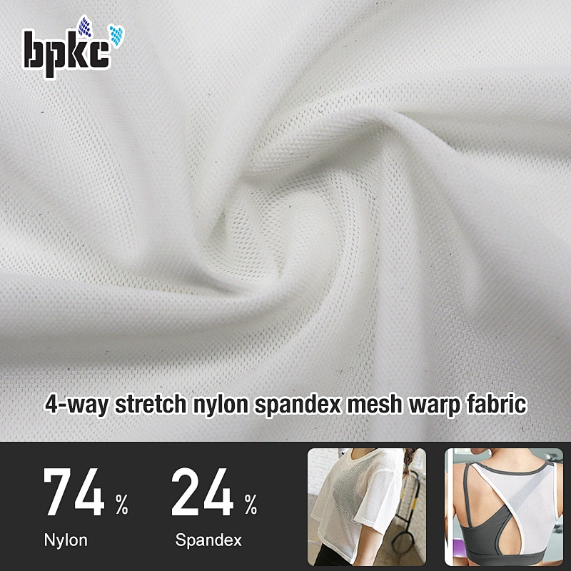 4-way stretch nylon spandex mesh warp fabric